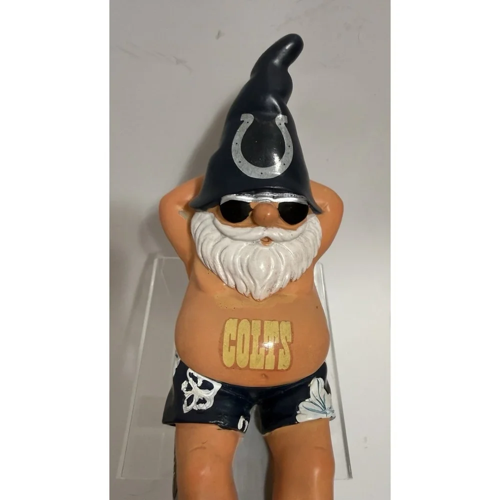 Indianapolis Colts Gnome Figurine Beach Lounger Funny Fan Decor Football  Garden